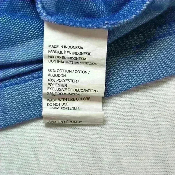 Izod Advantage Performance Stretch Material Short Sleeve Blue Striped Mens Sz XL - Picture 9 of 14
